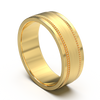 Majestic Beaded Elegance: Men's 8mm Wedding Band with Brushed Center, Polished Edges, and Glistening Pave Setting - A Union of Tradition and Modernity, Customizable Finish and Precious Metals