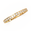 Shiny lab diamond band with channel setting, offered in different gold colors and platinum options.