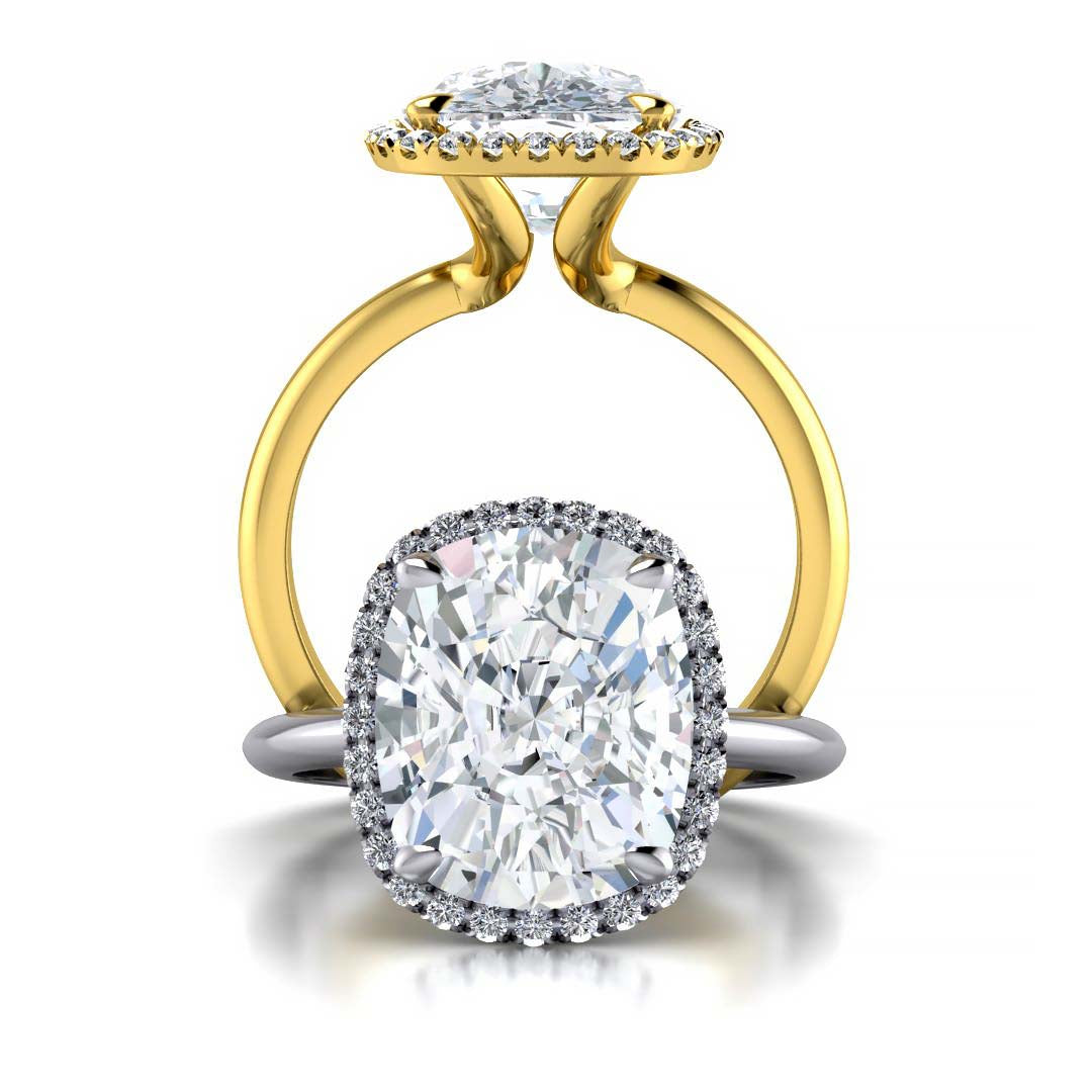 Exquisite 7.5 Carat Elongated Lab-Grown Diamond Engagement Ring with a Graceful Open Shank in 14K Gold