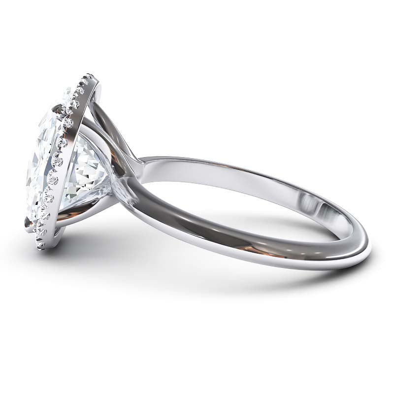 Exquisite 7.5 Carat Elongated Lab-Grown Diamond Engagement Ring with a Graceful Open Shank in 14K Gold