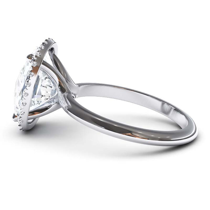 Exquisite 7.5 Carat Elongated Lab-Grown Diamond Engagement Ring with a Graceful Open Shank in 14K Gold