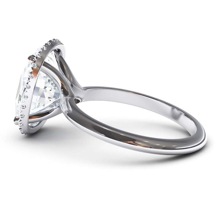 Exquisite 7.5 Carat Elongated Lab-Grown Diamond Engagement Ring with a Graceful Open Shank in 14K Gold