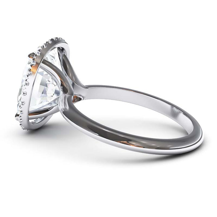 Exquisite 7.5 Carat Elongated Lab-Grown Diamond Engagement Ring with a Graceful Open Shank in 14K Gold