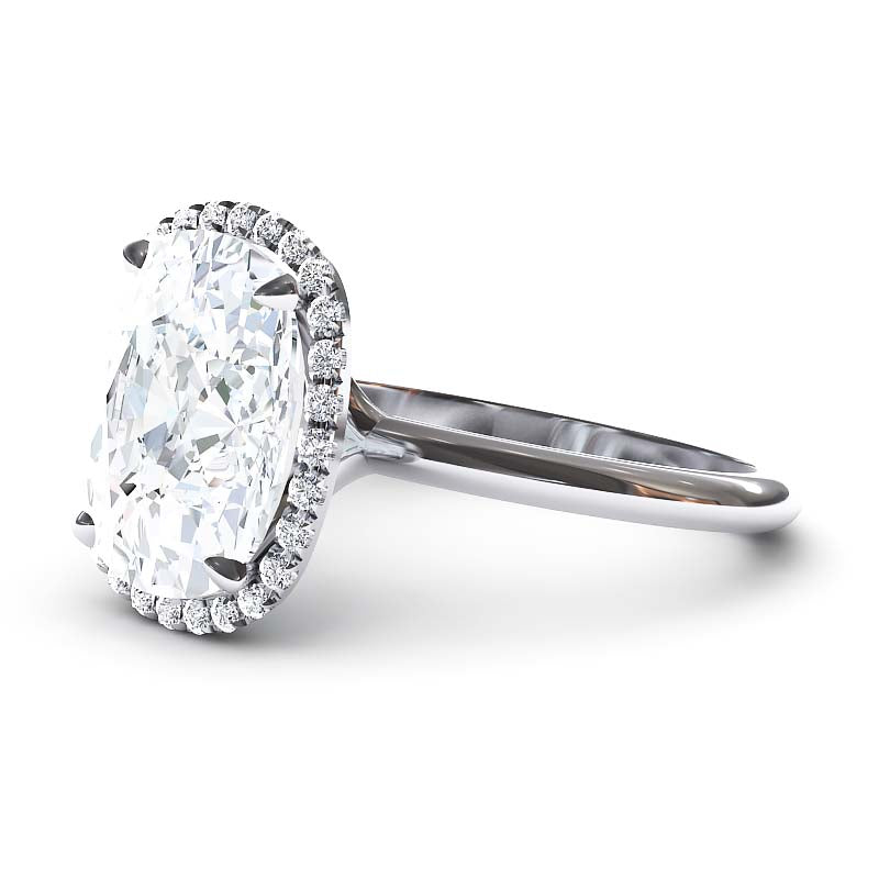 Exquisite 7.5 Carat Elongated Lab-Grown Diamond Engagement Ring with a Graceful Open Shank in 14K Gold