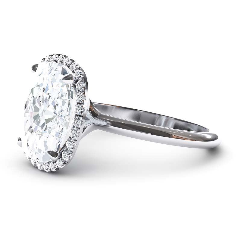 Exquisite 7.5 Carat Elongated Lab-Grown Diamond Engagement Ring with a Graceful Open Shank in 14K Gold