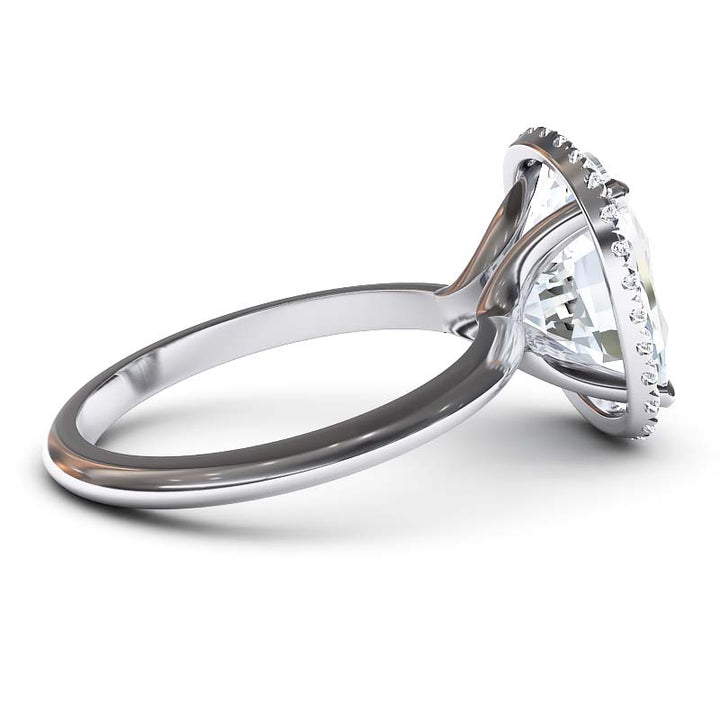 Exquisite 7.5 Carat Elongated Lab-Grown Diamond Engagement Ring with a Graceful Open Shank in 14K Gold