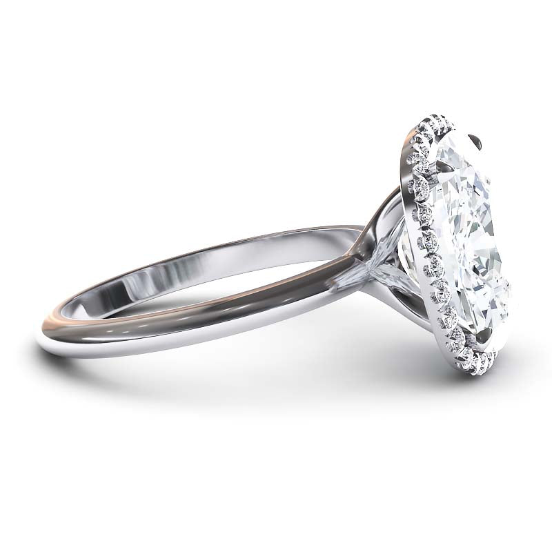 Exquisite 7.5 Carat Elongated Lab-Grown Diamond Engagement Ring with a Graceful Open Shank in 14K Gold