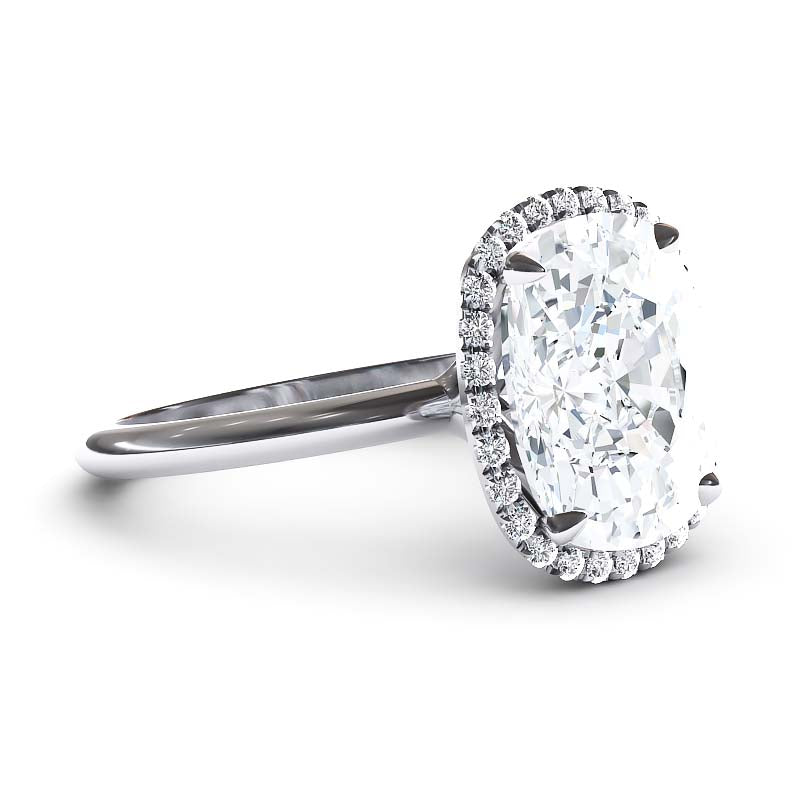 Exquisite 7.5 Carat Elongated Lab-Grown Diamond Engagement Ring with a Graceful Open Shank in 14K Gold