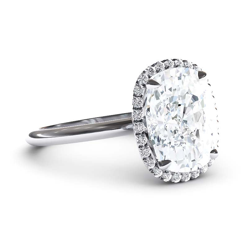 Exquisite 7.5 Carat Elongated Lab-Grown Diamond Engagement Ring with a Graceful Open Shank in 14K Gold