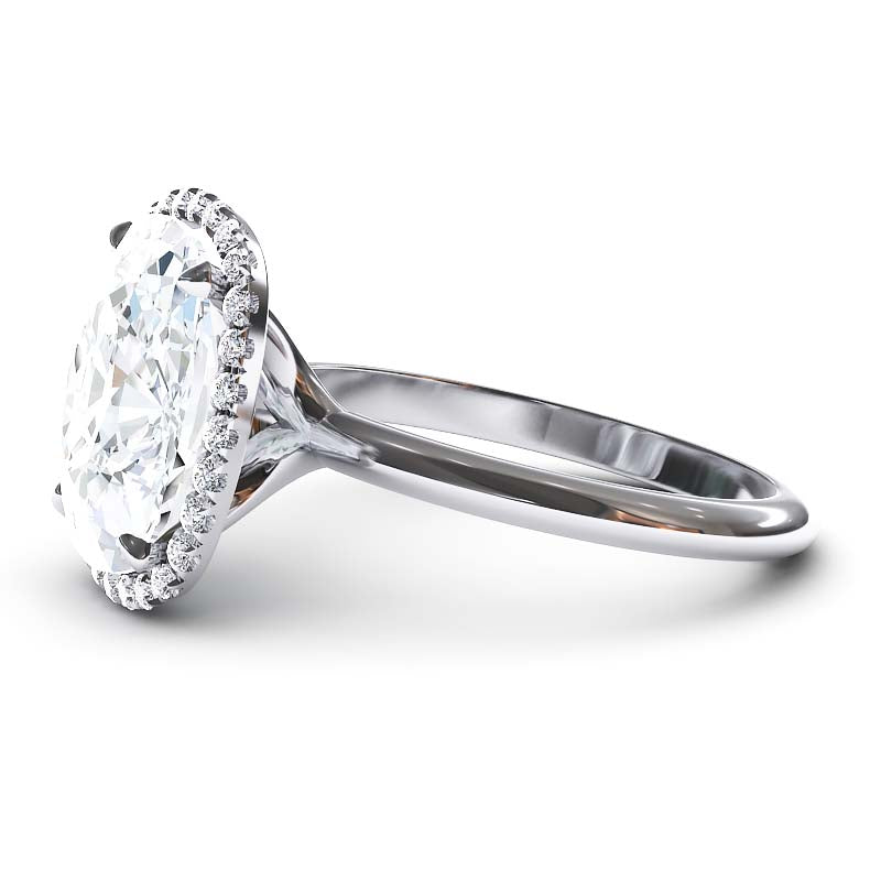 Exquisite 7.5 Carat Elongated Lab-Grown Diamond Engagement Ring with a Graceful Open Shank in 14K Gold