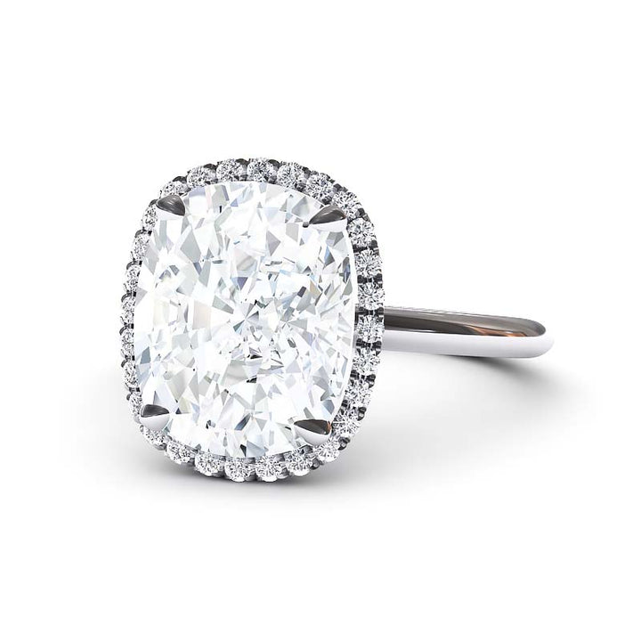 Exquisite 7.5 Carat Elongated Lab-Grown Diamond Engagement Ring with a Graceful Open Shank in 14K Gold