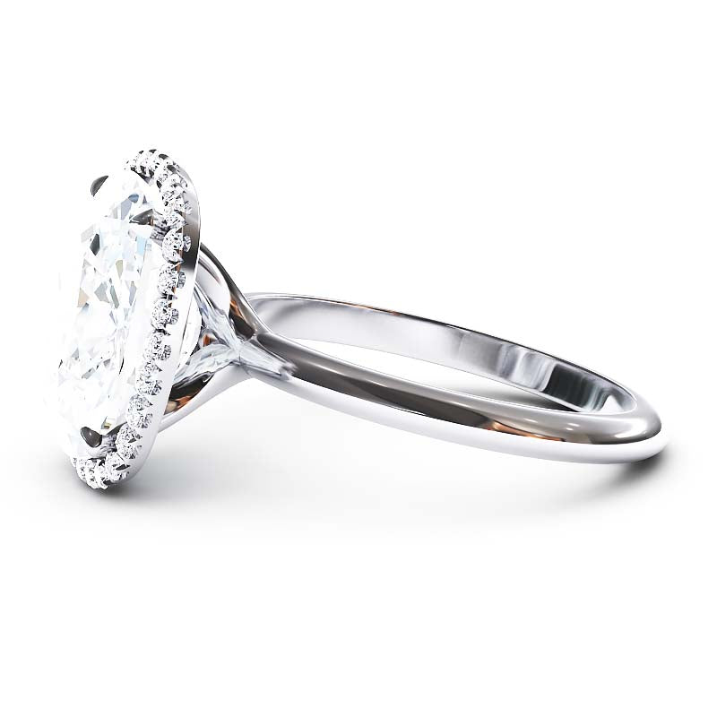 Exquisite 7.5 Carat Elongated Lab-Grown Diamond Engagement Ring with a Graceful Open Shank in 14K Gold