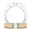 Modern Minimalist 0.5 Carat Emerald-Cut Lab-Grown Diamond Bezel Engagement Ring in Lustrous Gold