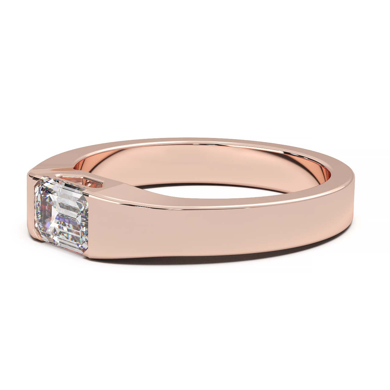 Emerald Bezel Engagement Ring