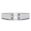 Modern Minimalist 0.5 Carat Emerald-Cut Lab-Grown Diamond Bezel Engagement Ring in Lustrous Gold
