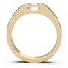 Modern Minimalist 0.5 Carat Emerald-Cut Lab-Grown Diamond Bezel Engagement Ring in Lustrous Gold