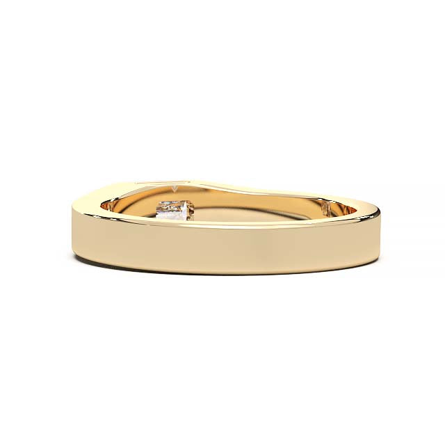 Modern Minimalist 0.5 Carat Emerald-Cut Lab-Grown Diamond Bezel Engagement Ring in Lustrous Gold