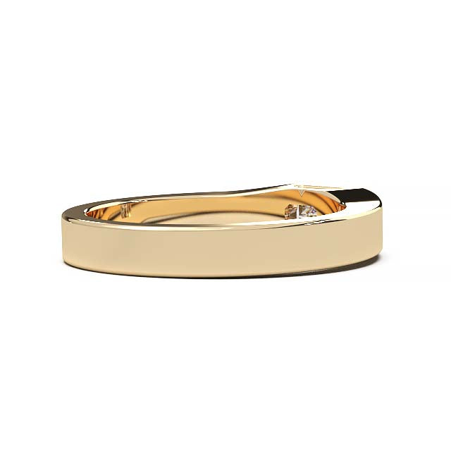 Modern Minimalist 0.5 Carat Emerald-Cut Lab-Grown Diamond Bezel Engagement Ring in Lustrous Gold