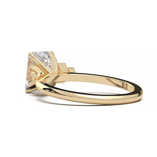 Exquisite 2.2ct Emerald-Cut Lab-Grown Yellow Diamond Engagement Ring with Flanking Baguettes Set in Lustrous Yellow Gold