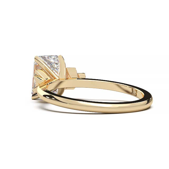 Exquisite 2.2ct Emerald-Cut Lab-Grown Yellow Diamond Engagement Ring with Flanking Baguettes Set in Lustrous Yellow Gold