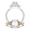 Exquisite 2.2ct Emerald-Cut Lab-Grown Yellow Diamond Engagement Ring with Flanking Baguettes Set in Lustrous Yellow Gold