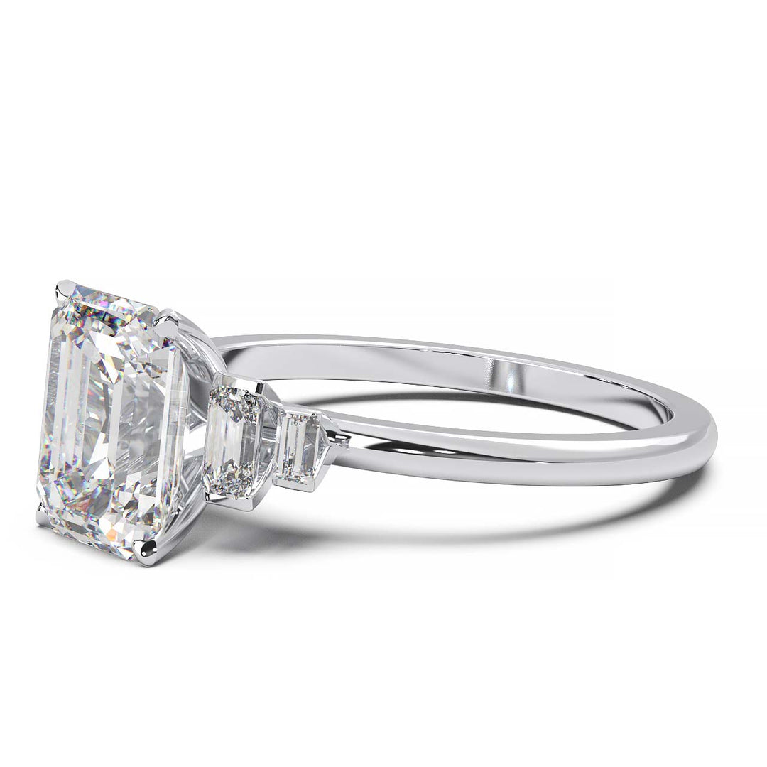 Emerald cut engagement ring