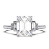 Exquisite 2.2ct Emerald-Cut Lab-Grown Yellow Diamond Engagement Ring with Flanking Baguettes Set in Lustrous Yellow Gold