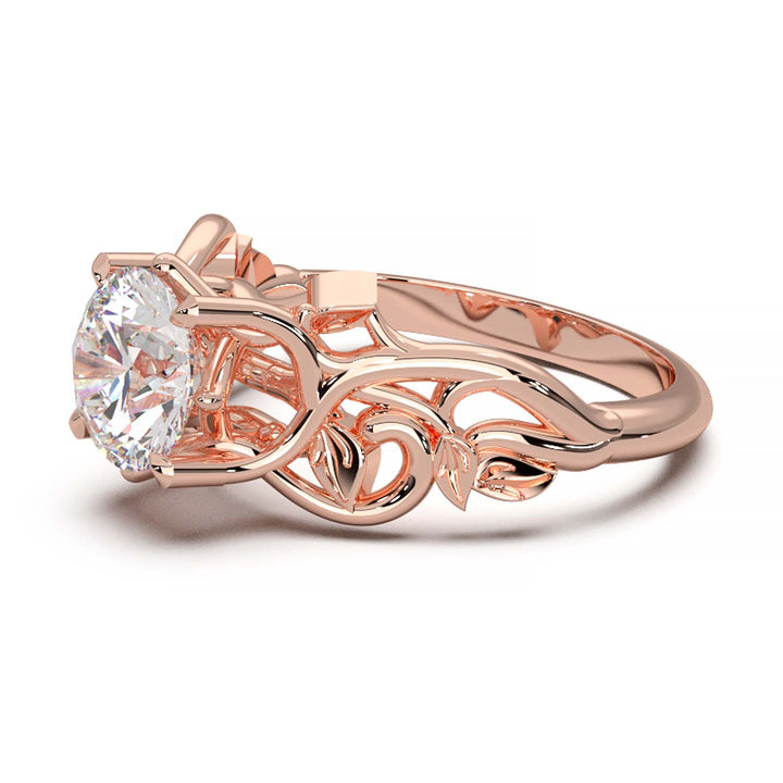 Diamond Engagement Ring with Intricate Vine Design