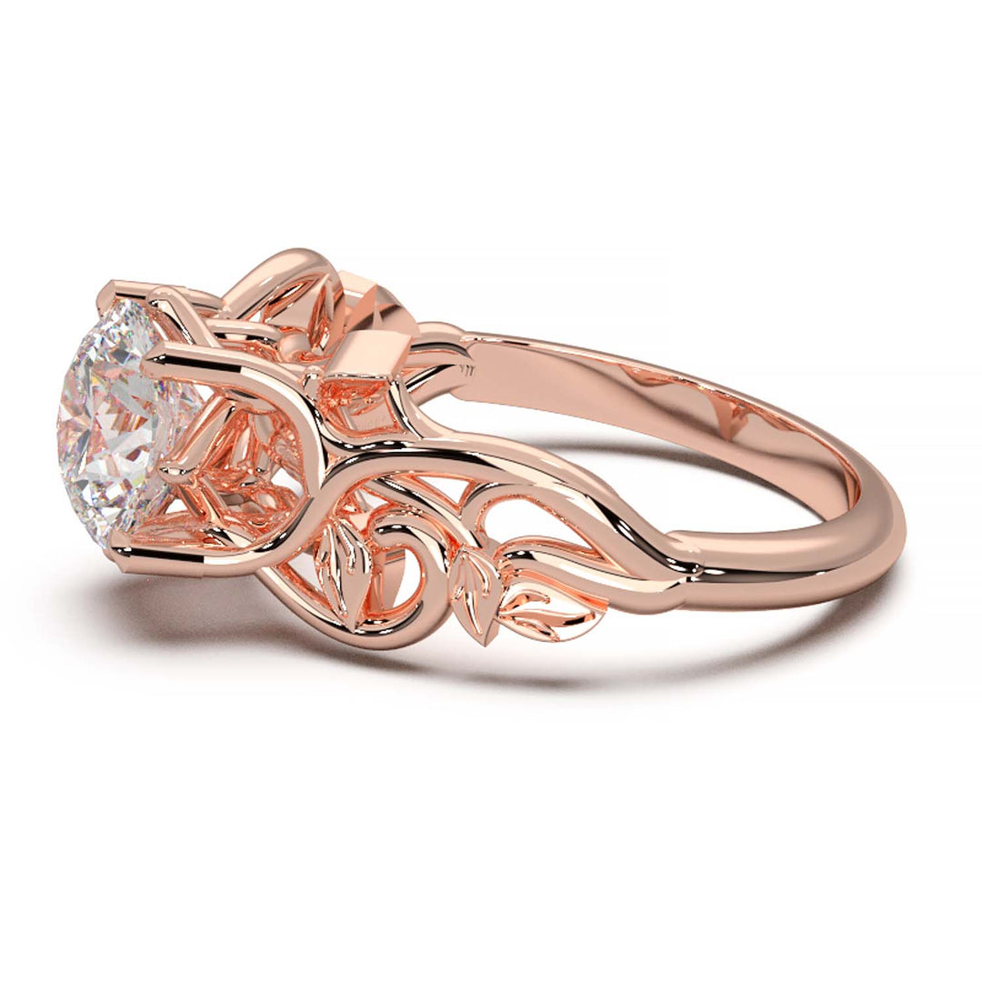 Diamond Engagement Ring with Intricate Vine Design