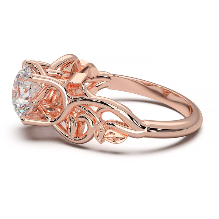 Diamond Engagement Ring with Intricate Vine Design