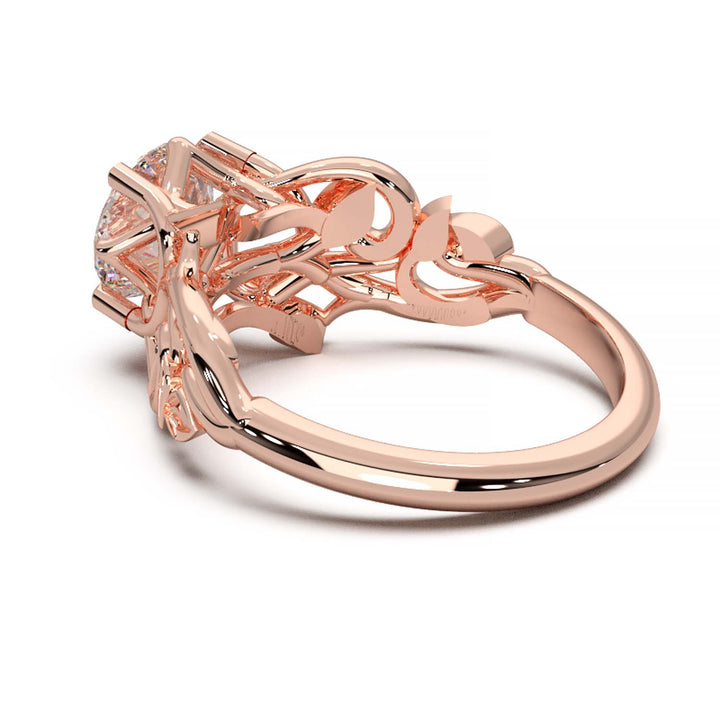 Diamond Engagement Ring with Intricate Vine Design