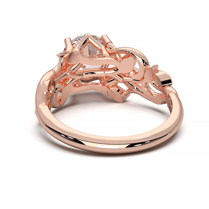 Diamond Engagement Ring with Intricate Vine Design