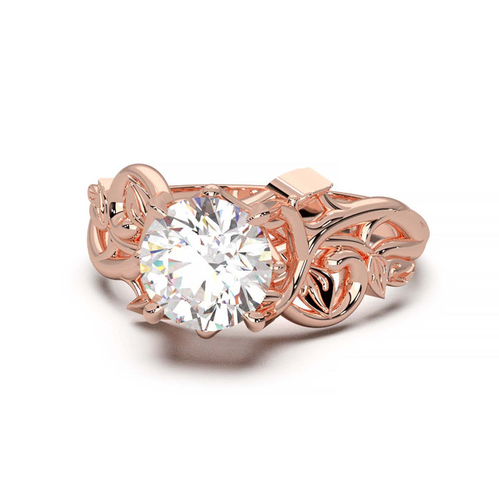 Diamond Engagement Ring with Intricate Vine Design