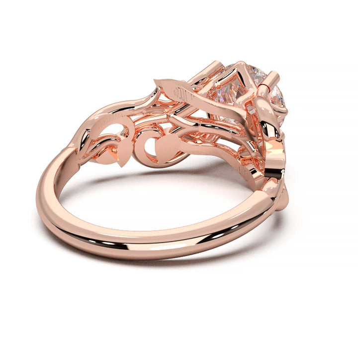 Diamond Engagement Ring with Intricate Vine Design