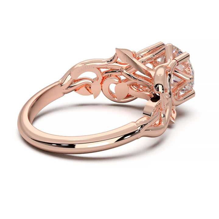 Diamond Engagement Ring with Intricate Vine Design