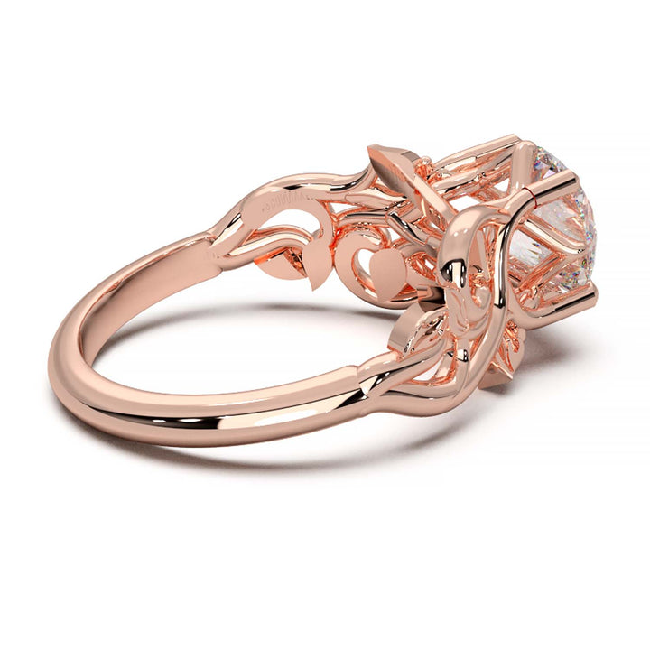 Diamond Engagement Ring with Intricate Vine Design