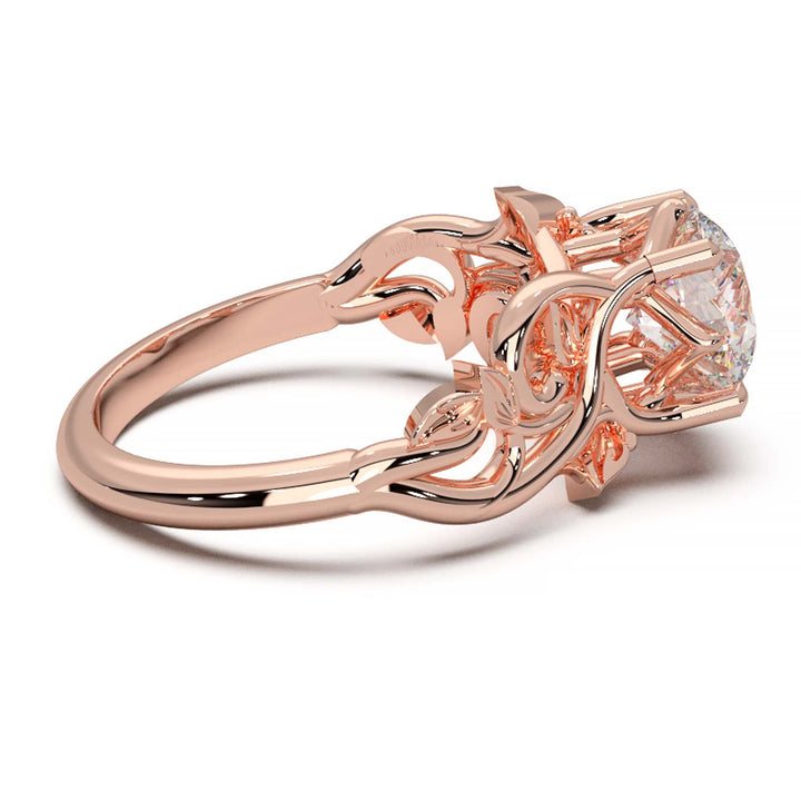 Diamond Engagement Ring with Intricate Vine Design