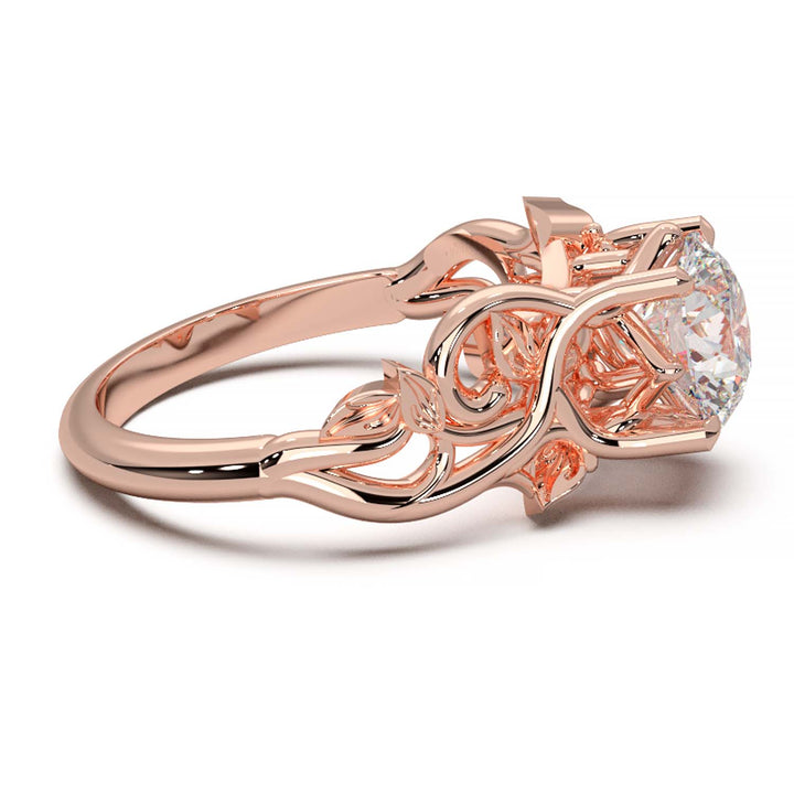Diamond Engagement Ring with Intricate Vine Design
