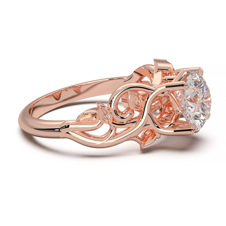 Diamond Engagement Ring with Intricate Vine Design
