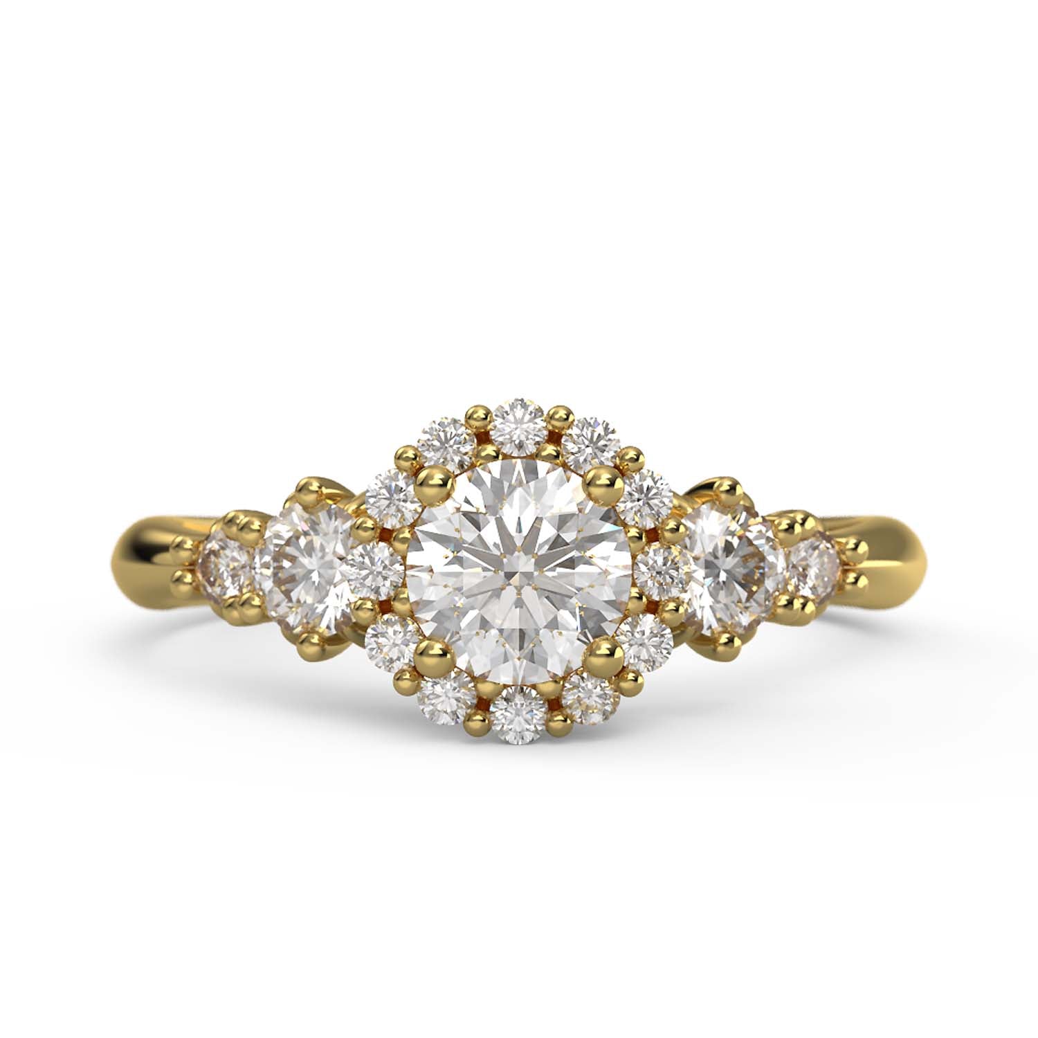 Exquisite Five Stone Lab-Grown Diamond Engagement Ring with a Dazzling 0.4 Carat Centerpiece