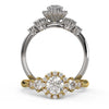 Elegant Five-Stone Round Moissanite Harmony Engagement Ring in Mixed Metal Setting