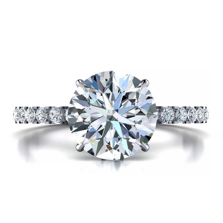 Round Hidden Halo Engagement Ring