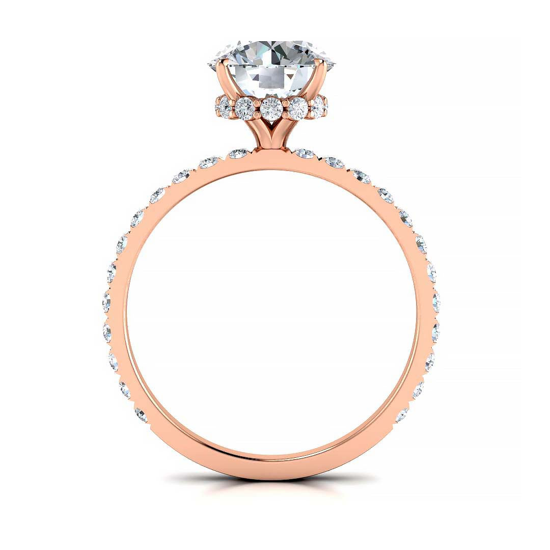 Round Hidden Halo Engagement Ring