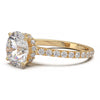 1.9 Carat Round Lab Grown Diamond Ring with Hidden Halo, Cathedral Setting, and Pave Band