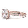 1.9 Carat Round Lab Grown Diamond Ring with Hidden Halo, Cathedral Setting, and Pave Band