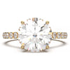 1.9 Carat Round Lab Grown Diamond Ring with Hidden Halo, Cathedral Setting, and Pave Band