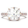 1.9 Carat Round Lab Grown Diamond Ring with Hidden Halo, Cathedral Setting, and Pave Band
