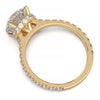 1.9 Carat Round Lab Grown Diamond Ring with Hidden Halo, Cathedral Setting, and Pave Band