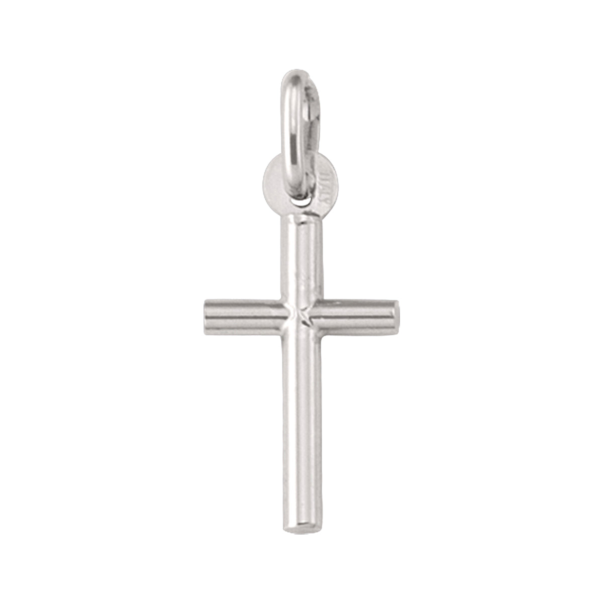 Simple White Gold Cross Necklace | 16.6 x 10.5 mm