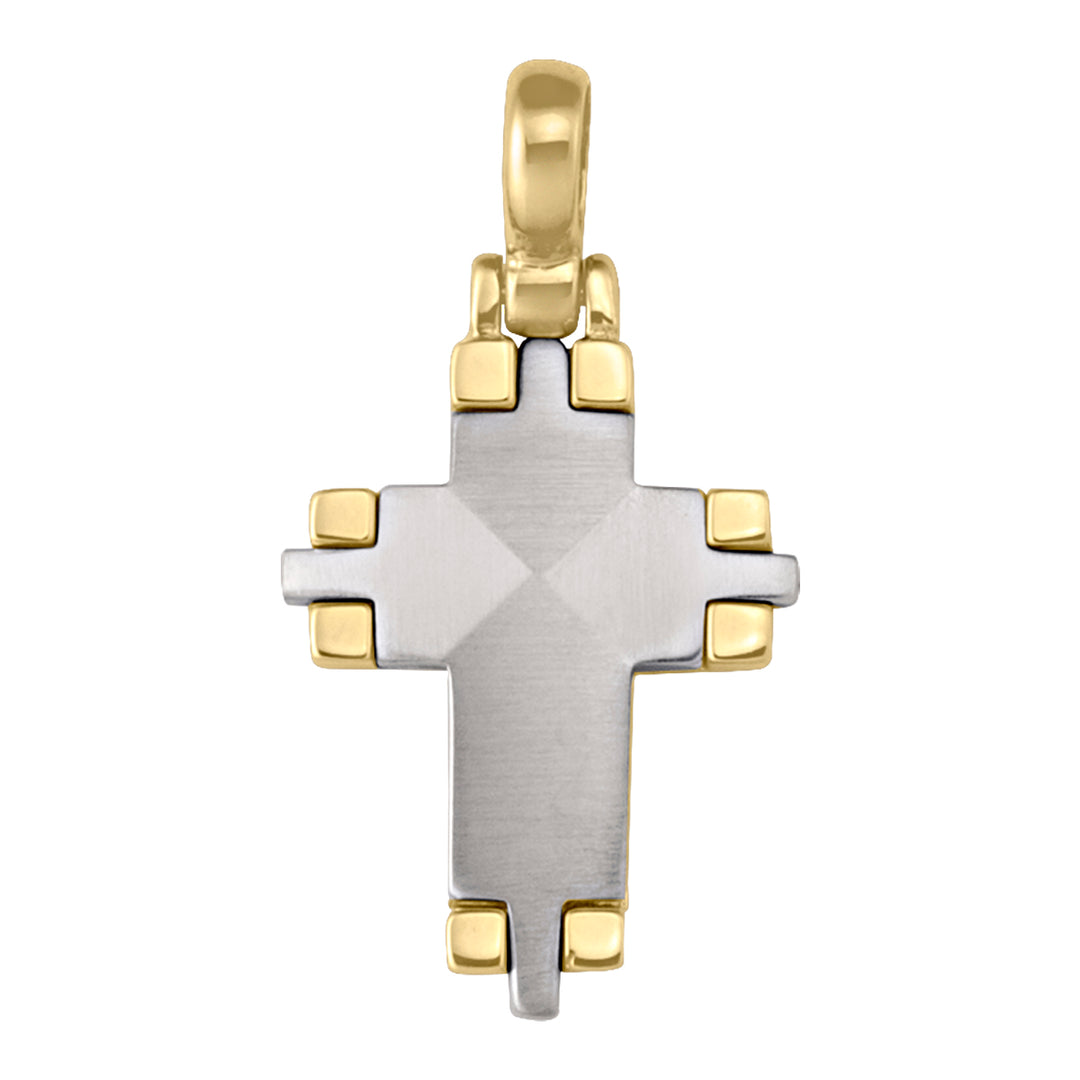 Two-Tone Gold Cross Pendant